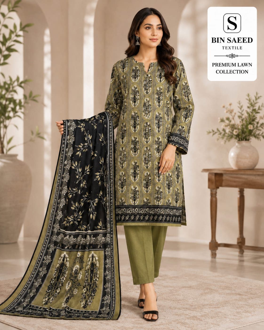 Bin Saeed Premium Lawn 3-Piece 2