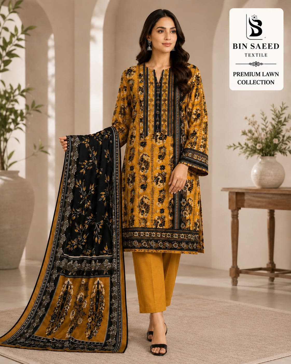 Bin Saeed Premium Lawn 3-Piece 4