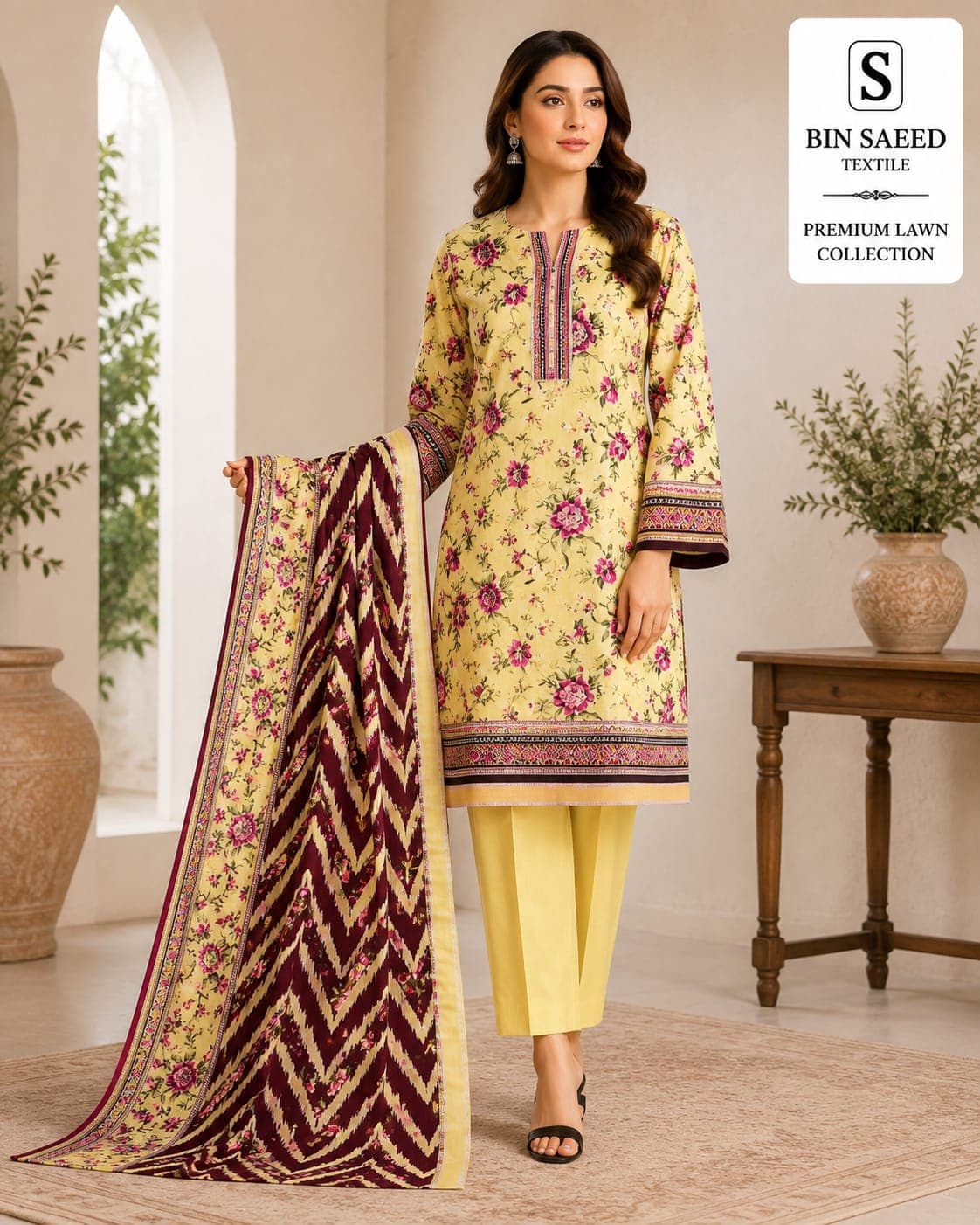 Bin Saeed Premium Lawn 3-Piece 5