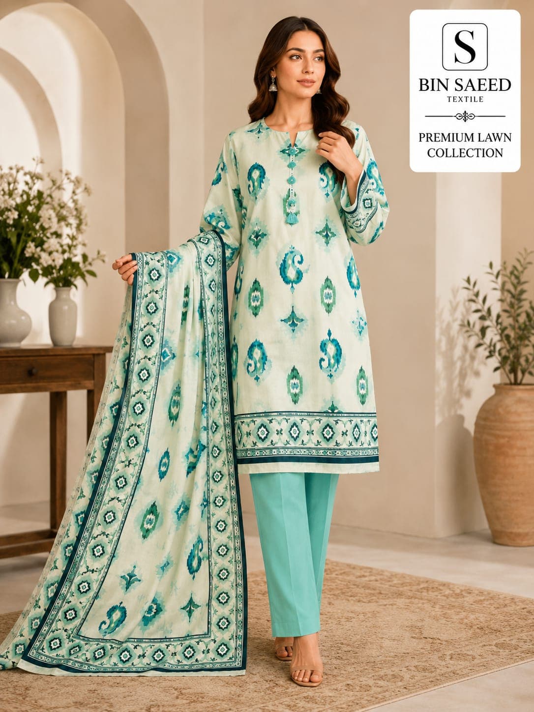 Bin Saeed Premium Lawn 3-Piece 6
