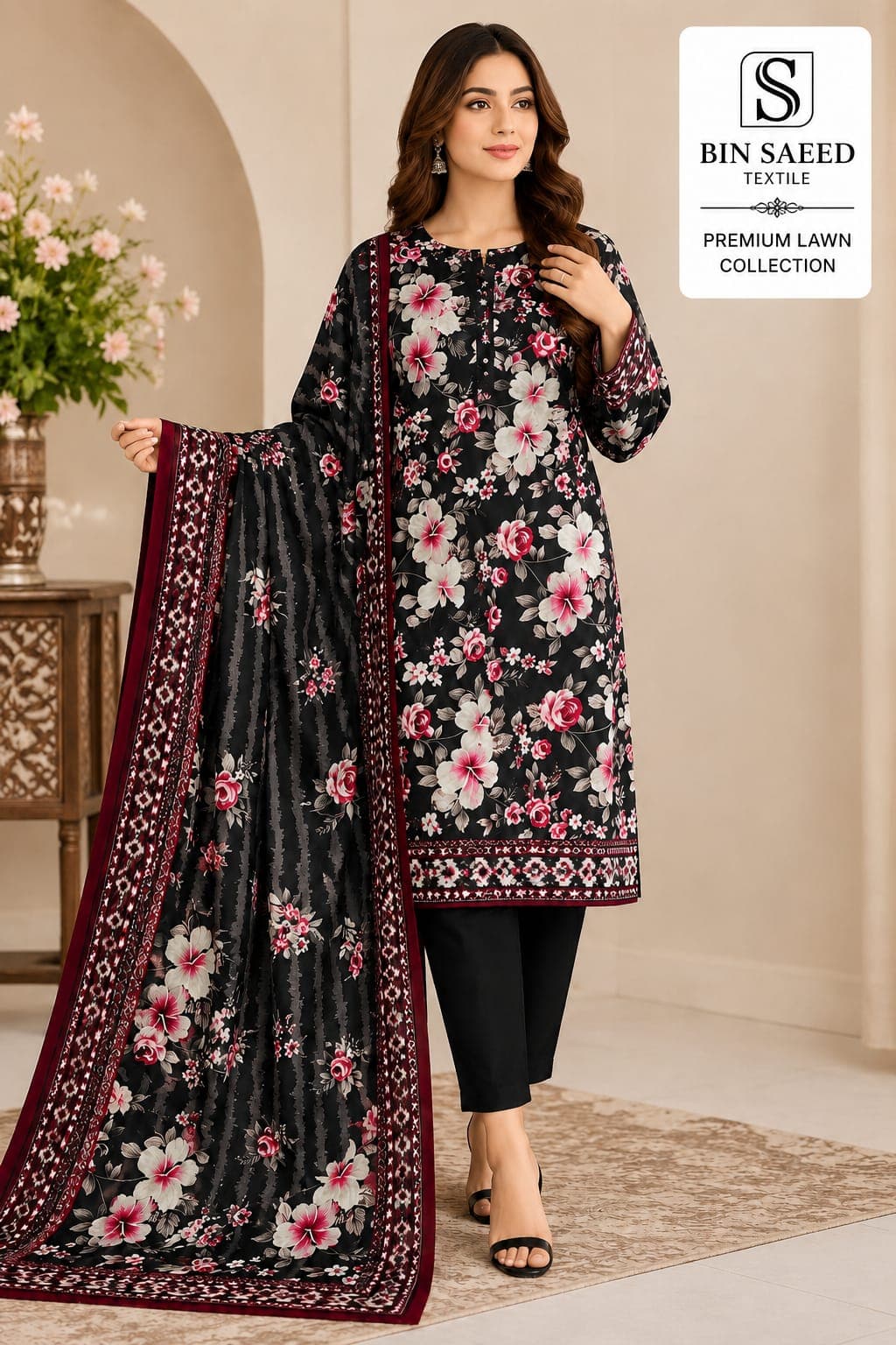 Bin Saeed Premium Lawn 3-Piece 9