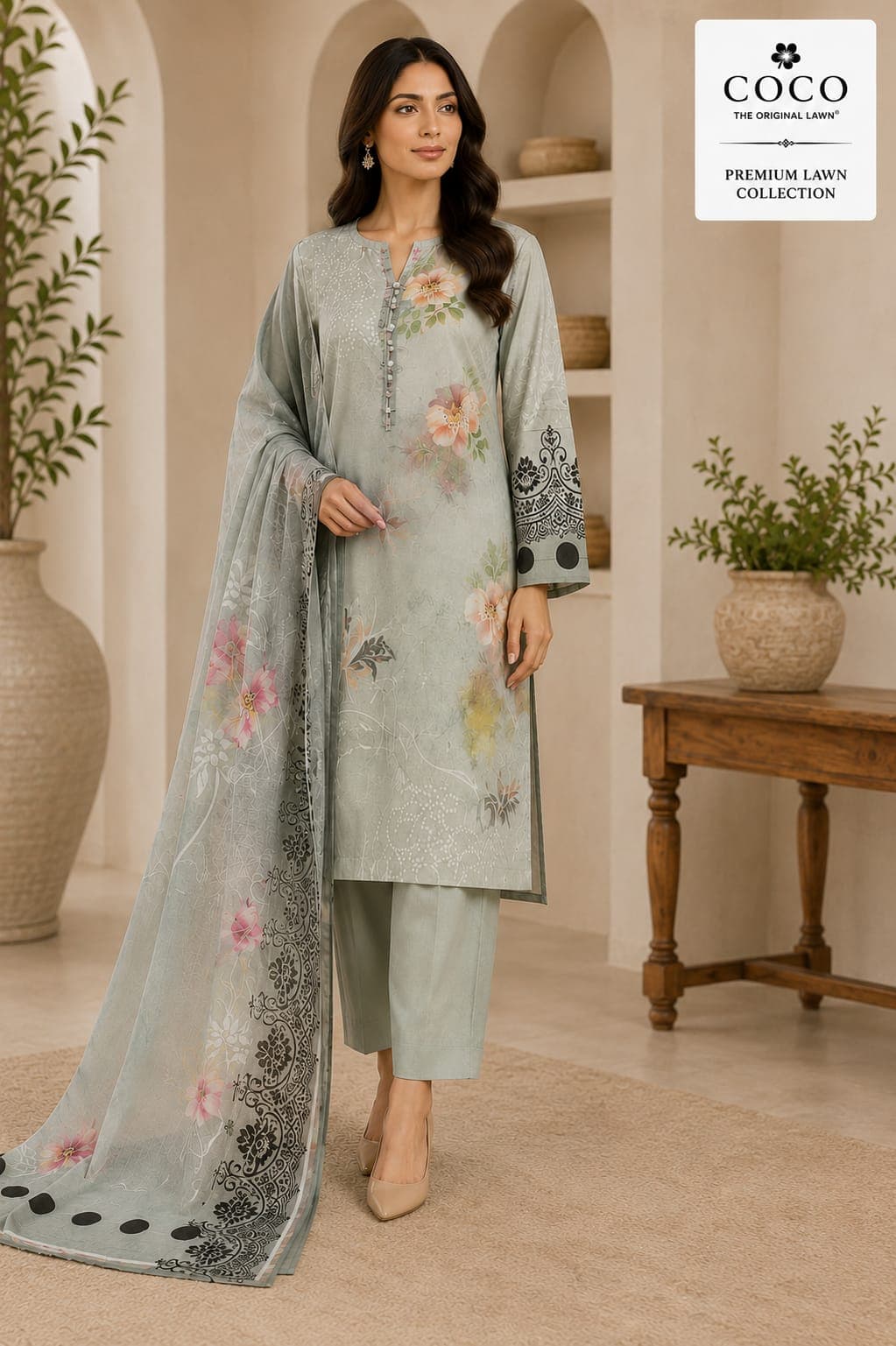 Coco Premium Lawn 3-Piece